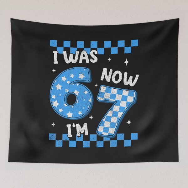 Item preview, Blue Checkered I was 6 Now I'm 7 Birthday 7 Years Old Bday  designed and sold by ArleneRowe.