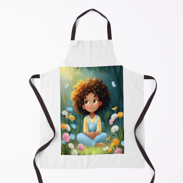 Item preview, Curly Haired Girl Sitting in Flower Garden designed and sold by Piotrek0001.