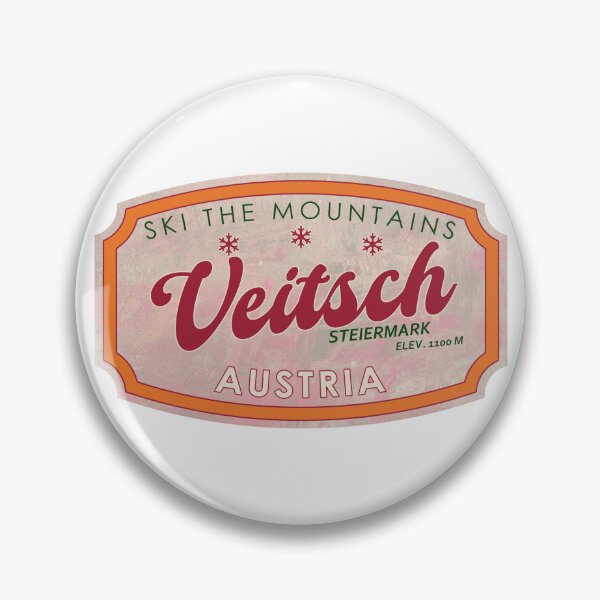 Item preview, Veitsch, Austria, Steiermark, Ski, textured skiing badge designed and sold by Wanderful-roads.