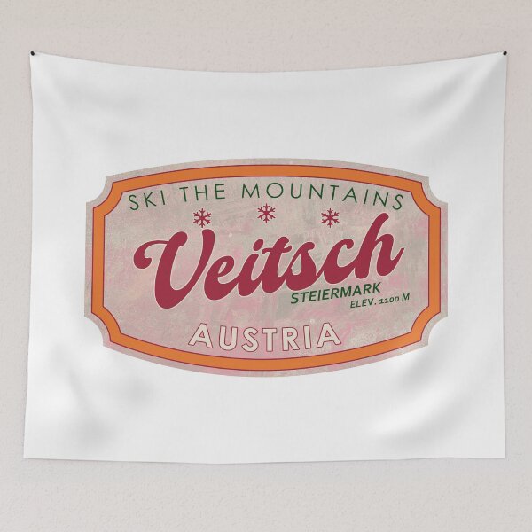 Item preview, Veitsch, Austria, Steiermark, Ski, textured skiing badge designed and sold by Wanderful-roads.