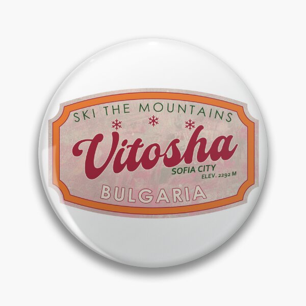 Item preview, Vitosha, Bulgaria, Sofia City, Ski, textured skiing badge designed and sold by Wanderful-roads.