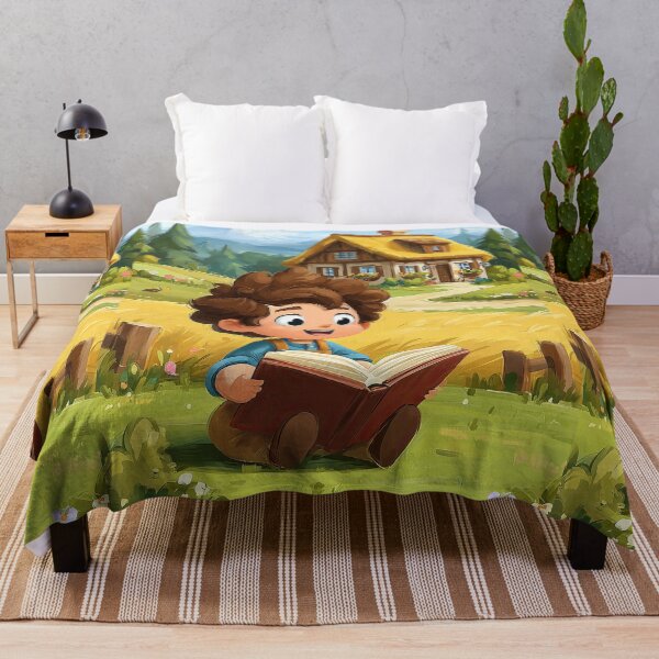 Item preview, Boy Reading on Log in Forest designed and sold by Piotrek0001.