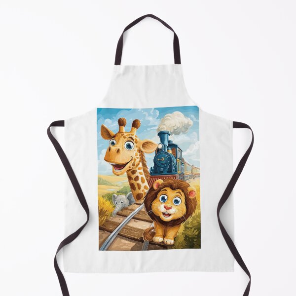 Item preview, Giraffe and Lion on Train Tracks designed and sold by Piotrek0001.