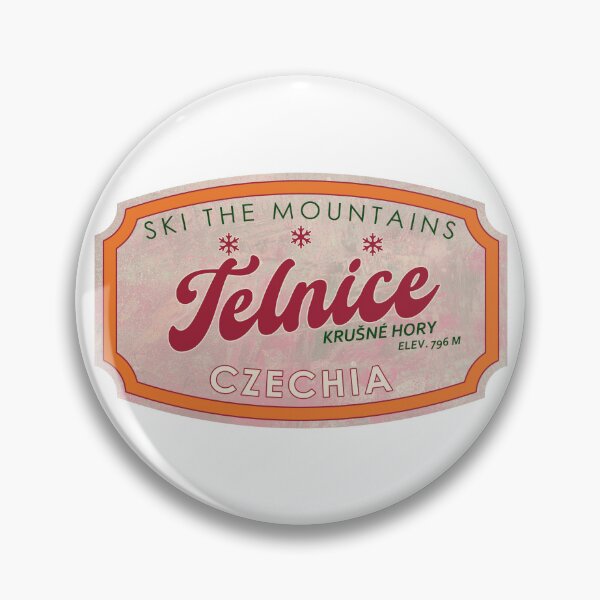Item preview, Telnice, Czechia, Krušné hory, Ski, textured skiing badge designed and sold by Wanderful-roads.