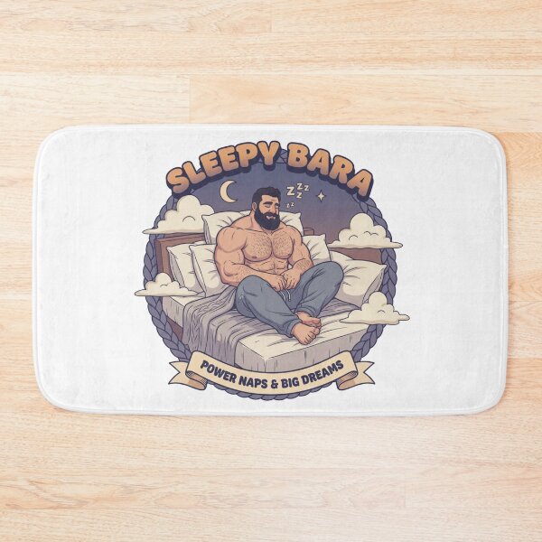 Item preview, Sleepy Bara – Power Naps & Big Dreams Muscular Man Gym Recovery Art designed and sold by Wear Sculpt.