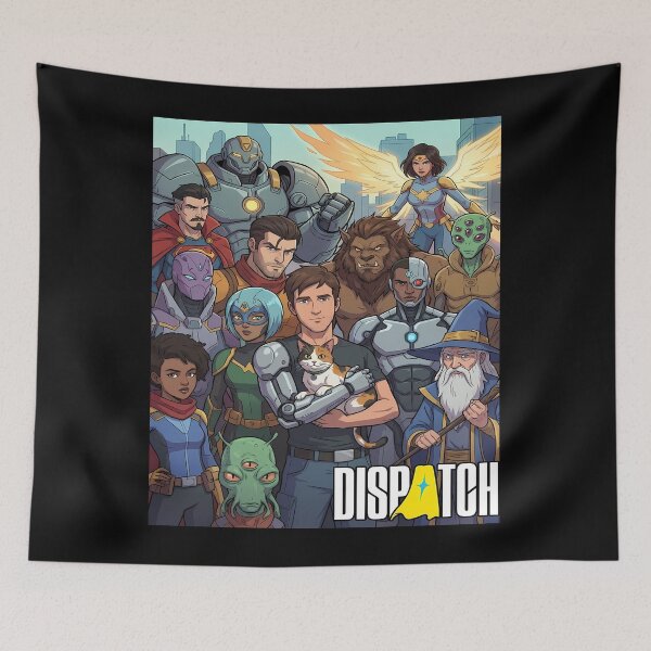 Item preview, Dispatch: Superhero Team Cartoon Illustration designed and sold by ChiqueAvenue.