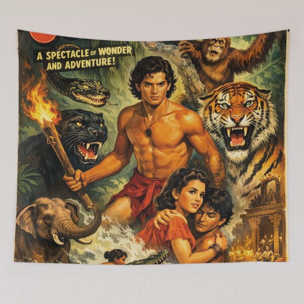 Item preview, The Jungle Book Film Art – Sabu Adventure Retro Design designed and sold by Mauswohn.
