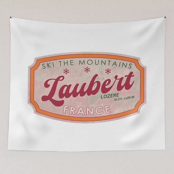 Item preview, Laubert, France, Lozère, Ski, textured skiing badge designed and sold by Wanderful-roads.