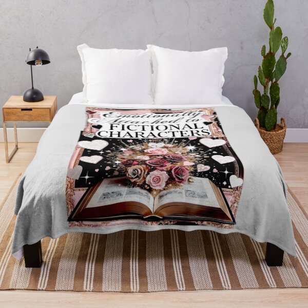 Item preview, Emotionally Attached to Fictional Characters Glamorous Floral Book Art designed and sold by SplashTastic.
