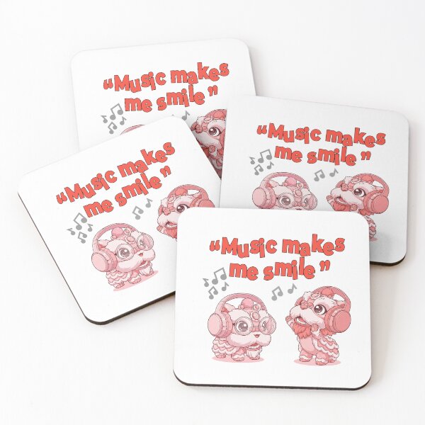 Item preview, Music Makes Me Smile – Cute Lion Dance Chibi Chinese New Year Illustration designed and sold by Beeform.