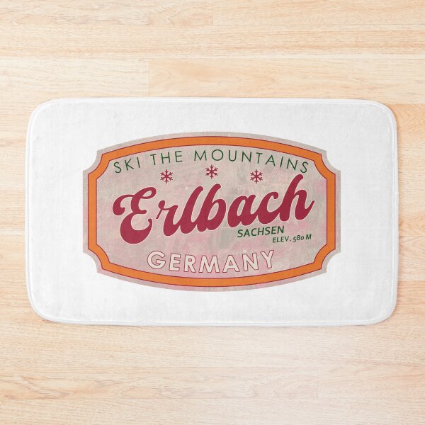 Item preview, Erlbach, Germany, Sachsen, Ski, textured skiing badge designed and sold by Wanderful-roads.