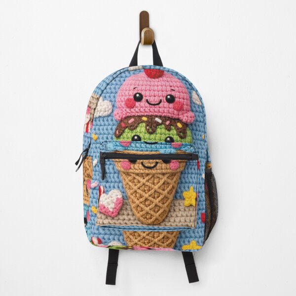 Item preview, Cute crocheted ice cream cone amigurumi – colorful ice cream design designed and sold by Mauswohn.
