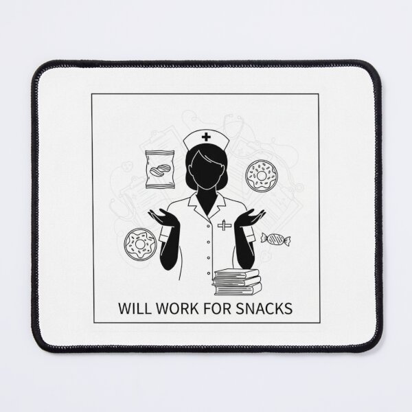Item preview, Nurse Sticker - Work for Snacks Minimalist Gift designed and sold by OrikuStudio.