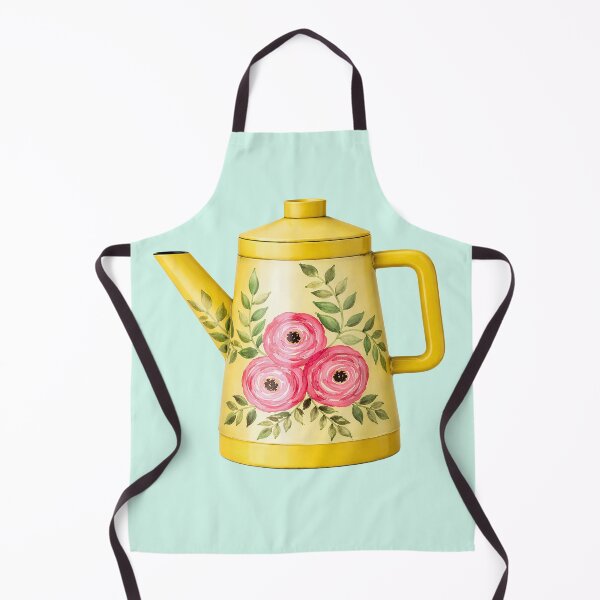 Item preview, Yellow Floral Teapot – Hand Painted Watercolor Pattern with Realistic Effect designed and sold by Pacika.
