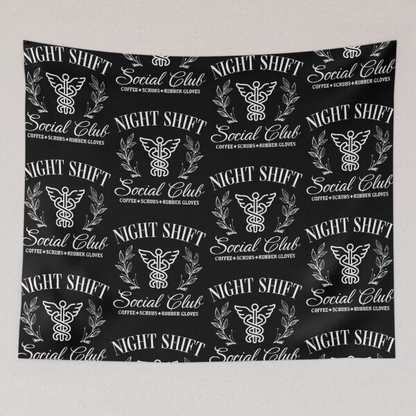 Item preview, Night Shift Social Club Nurse Crew Coffee Scrubs Rubber Gloves Nursing Coworkers designed and sold by jakaun.