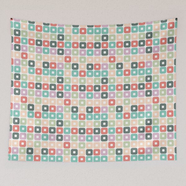 Item preview, Retro 70s Colorful Rounded Squares Seamless Pattern designed and sold by CosmoPixelArts.