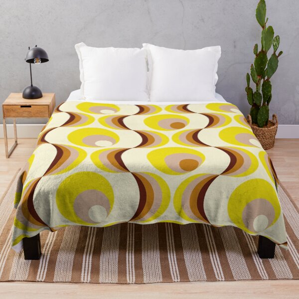 Item preview, Yellow Retro Circle Pattern – Abstract Vintage Wave Design designed and sold by Mauswohn.