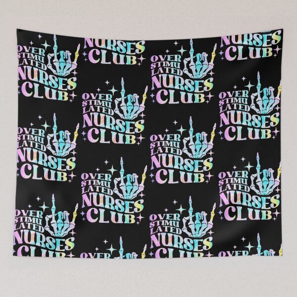 Item preview, Overstimulated Nurses Club Tie Dye Skeleton Hand RN LPN Nursing designed and sold by jakaun.