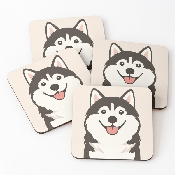 Item preview, Cute Smiling Siberian Husky Dog Illustration designed and sold by CosmoPixelArts.