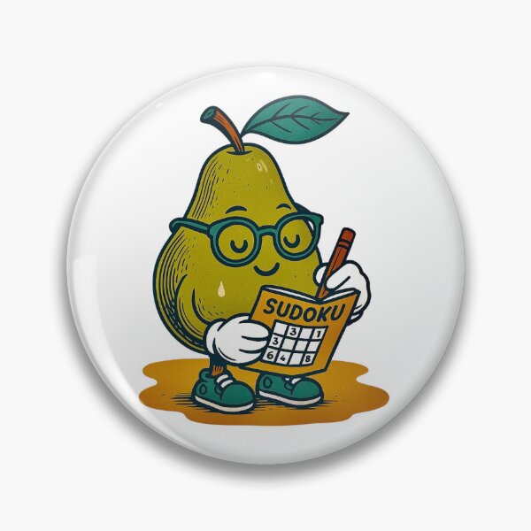 Item preview, Smart Pear Solving Sudoku - Funny Fruit designed and sold by Myra365Art.