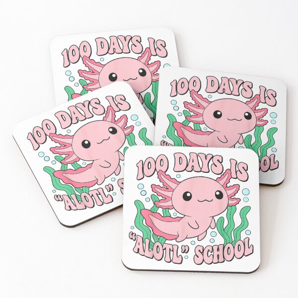 Item preview, One Hundred Days Is Alotl School Cute Pink Axolotl Underwater Art designed and sold by DienesAngele.