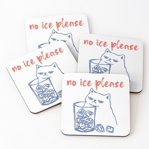 Item preview, No Ice Please Funny Grumpy Blue Cat With Big Ice Drink designed and sold by DienesAngele.