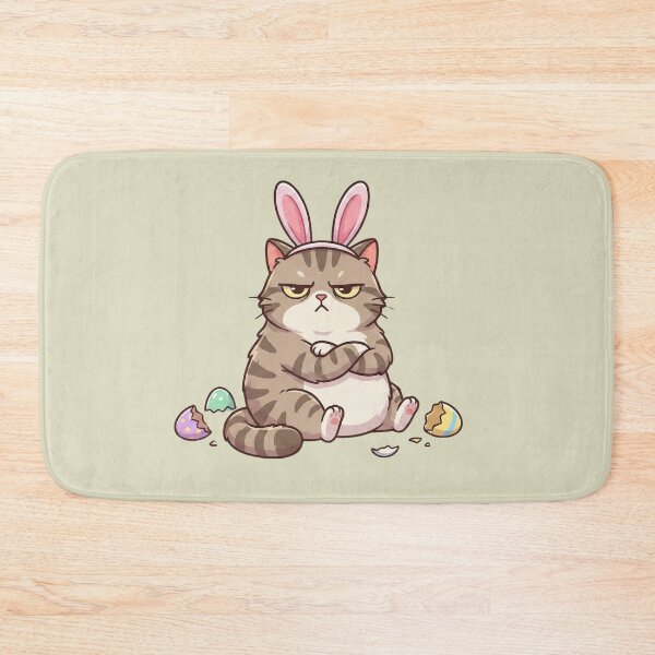 Item preview, Grumpy Easter Cat - The Reluctant Bunny designed and sold by ArtsByAdriana.