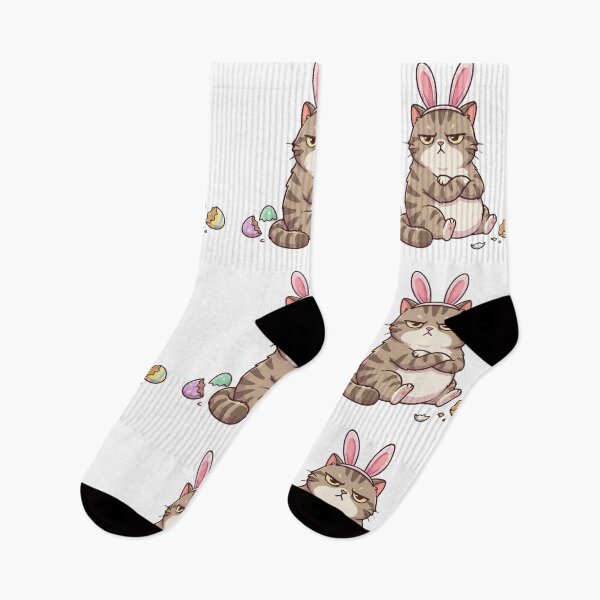 Item preview, Grumpy Easter Cat - The Reluctant Bunny designed and sold by ArtsByAdriana.