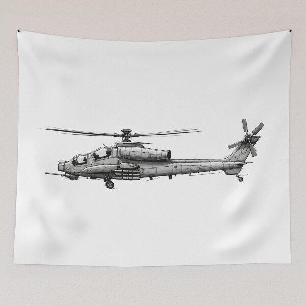Item preview, Agusta A129 Mangusta Attack Helicopter Illustration designed and sold by Combat Skies.