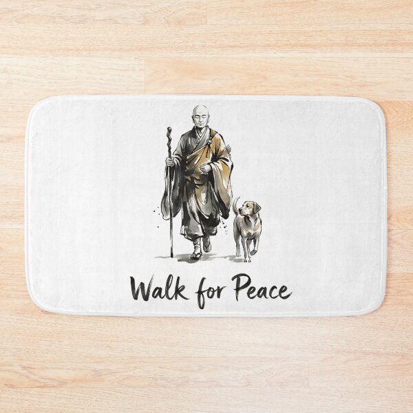 Item preview, Zen Monk Walking For Peace With Dog Watercolor Ink Painting Art designed and sold by StanaLuis.