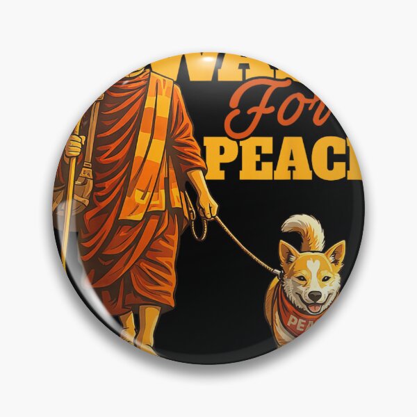 Item preview, Spiritual Monk Walking For Peace With Dog Graphic Illustration Design designed and sold by StanaLuis.