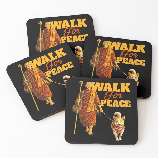 Item preview, Spiritual Monk Walking For Peace With Dog Graphic Illustration Design designed and sold by StanaLuis.
