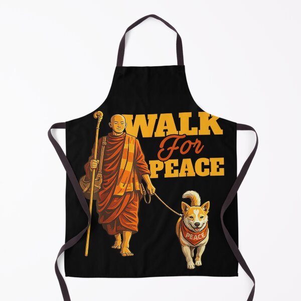 Item preview, Spiritual Monk Walking For Peace With Dog Graphic Illustration Design designed and sold by StanaLuis.