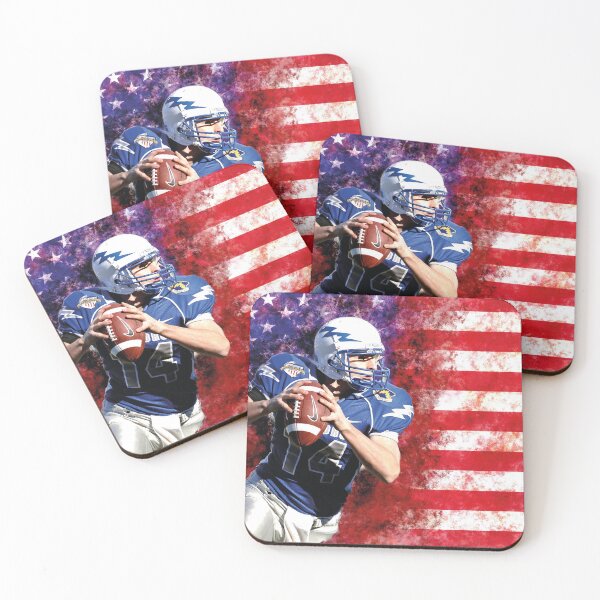 Item preview, American football quarterback in front of the USA flag – Sports Art designed and sold by Mauswohn.