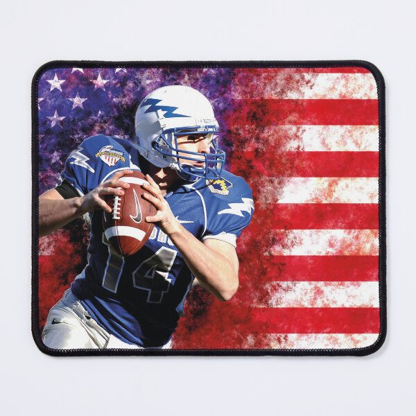 Item preview, American football quarterback in front of the USA flag – Sports Art designed and sold by Mauswohn.
