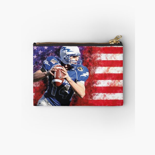 Item preview, American football quarterback in front of the USA flag – Sports Art designed and sold by Mauswohn.