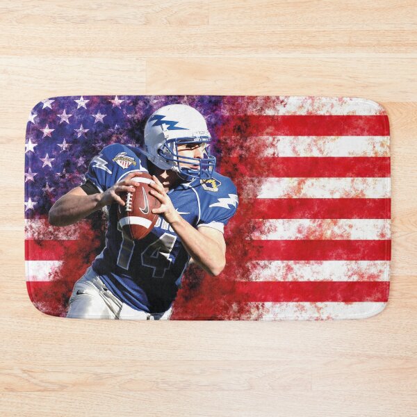Item preview, American football quarterback in front of the USA flag – Sports Art designed and sold by Mauswohn.