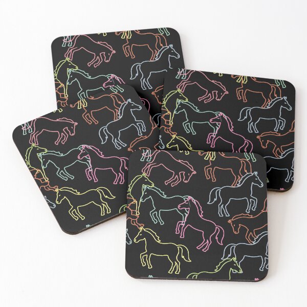 Item preview, Dark Theme Cute Horse Seamless Pattern (image size 7840x11680) designed and sold by Digital-Davinci.