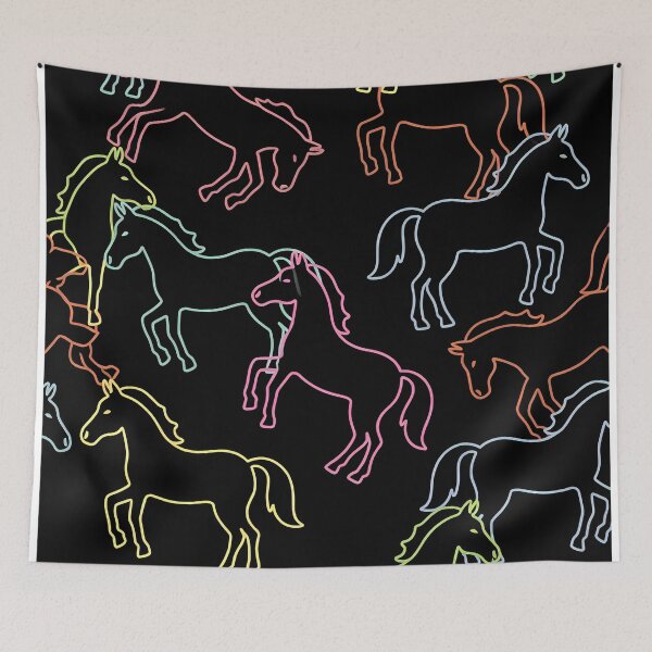 Item preview, Dark Theme Cute Horse Seamless Pattern (image size 7840x11680) designed and sold by Digital-Davinci.