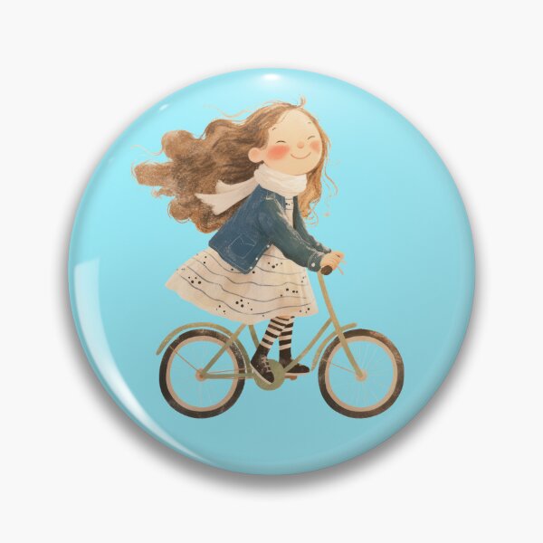 Item preview, Girl on bicycle – Cute illustration in the wind designed and sold by Mauswohn.
