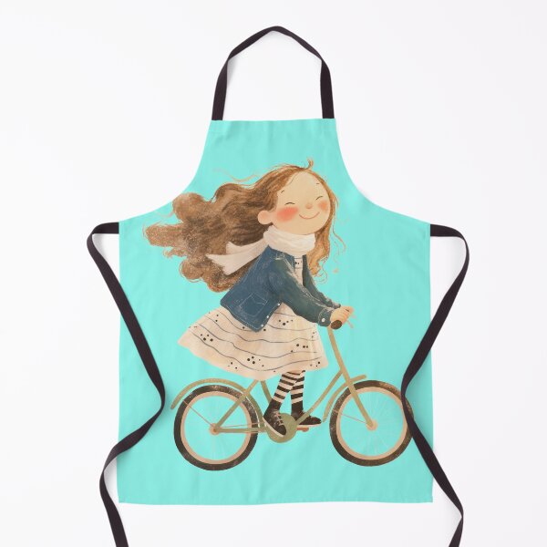 Item preview, Girl on bicycle – Cute illustration in the wind designed and sold by Mauswohn.