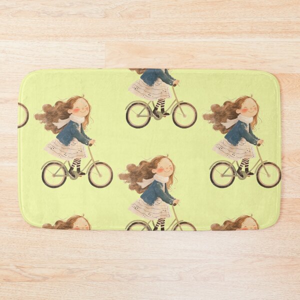 Item preview, Girl on bicycle – Cute illustration in the wind designed and sold by Mauswohn.