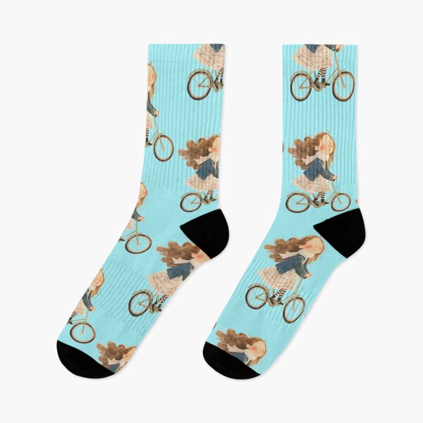 Item preview, Girl on bicycle – Cute illustration in the wind designed and sold by Mauswohn.