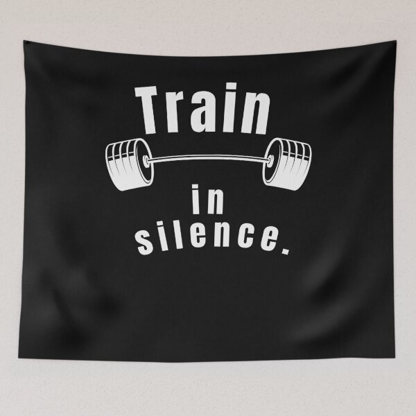 Item preview, Train in silence. Gym Fitness Motivation Quote designed and sold by TeeArtWorld.