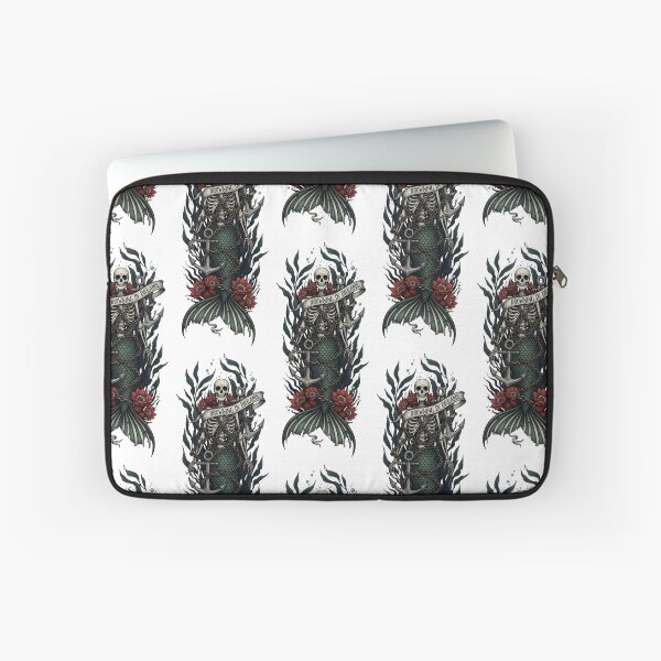 Item preview, Skeleton Mermaid Art – Drowning in Dreams, Gothic Ocean Dark Fantasy Tattoo Design designed and sold by Luminari Creations.