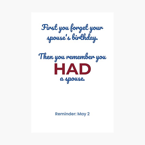 Item preview, Spouse Joke – May 2 designed and sold by ariksworld.