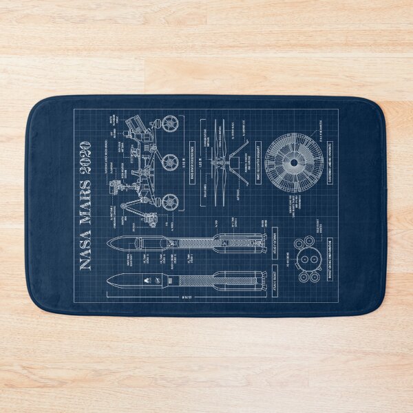 Item preview, NASA Mars 2020. Perseverance and Ingenuity (Vertical Navy Blueprint) designed and sold by BGALAXY.