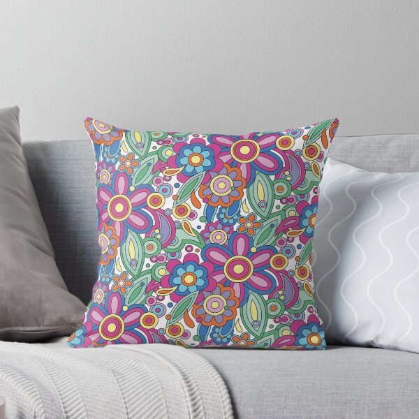 Item preview, Colorful retro floral pattern – psychedelic flower power design designed and sold by Mauswohn.