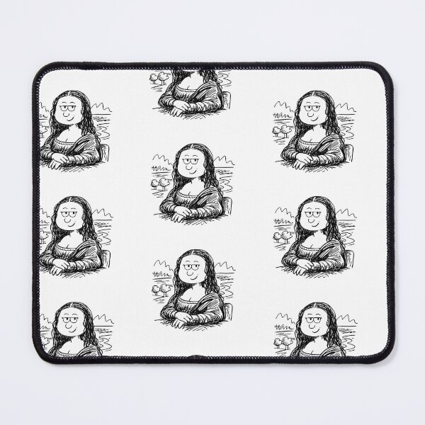 Item preview, Mona Lisa’s Hand-Writing Black and White Portrait designed and sold by Arte Cartoon From TagTeam Group.