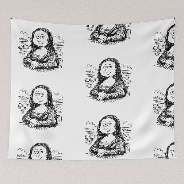 Item preview, Mona Lisa’s Hand-Writing Black and White Portrait designed and sold by Arte Cartoon From TagTeam Group.